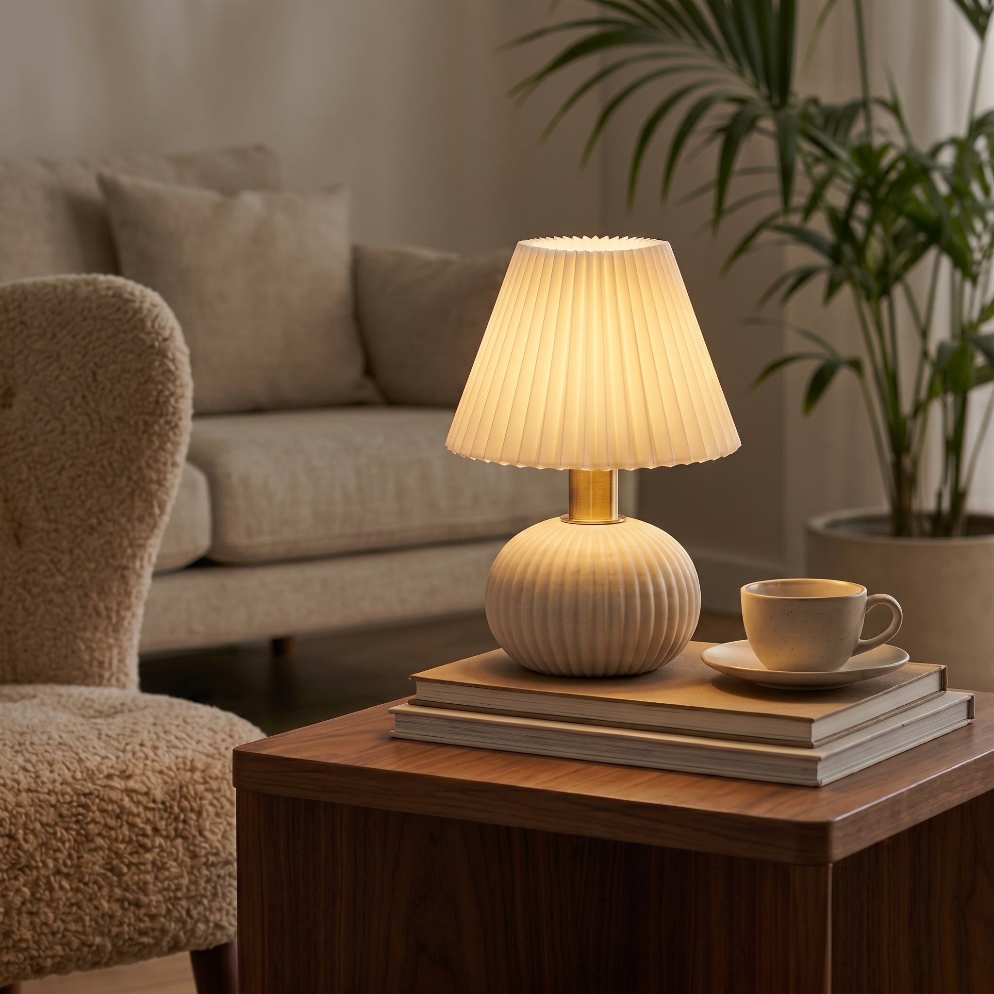 Pleated Ceramic Table Lamp