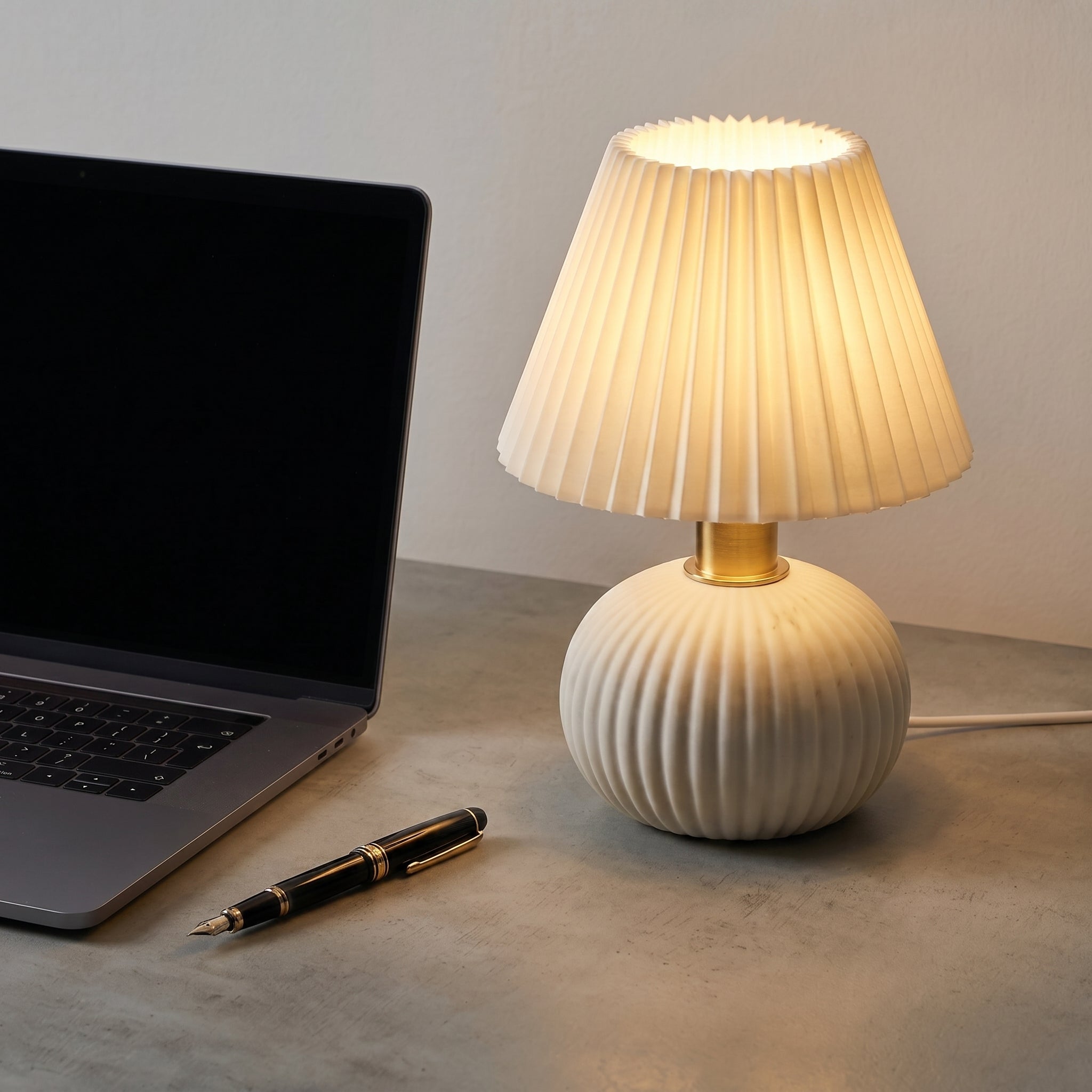 Pleated Ceramic Table Lamp