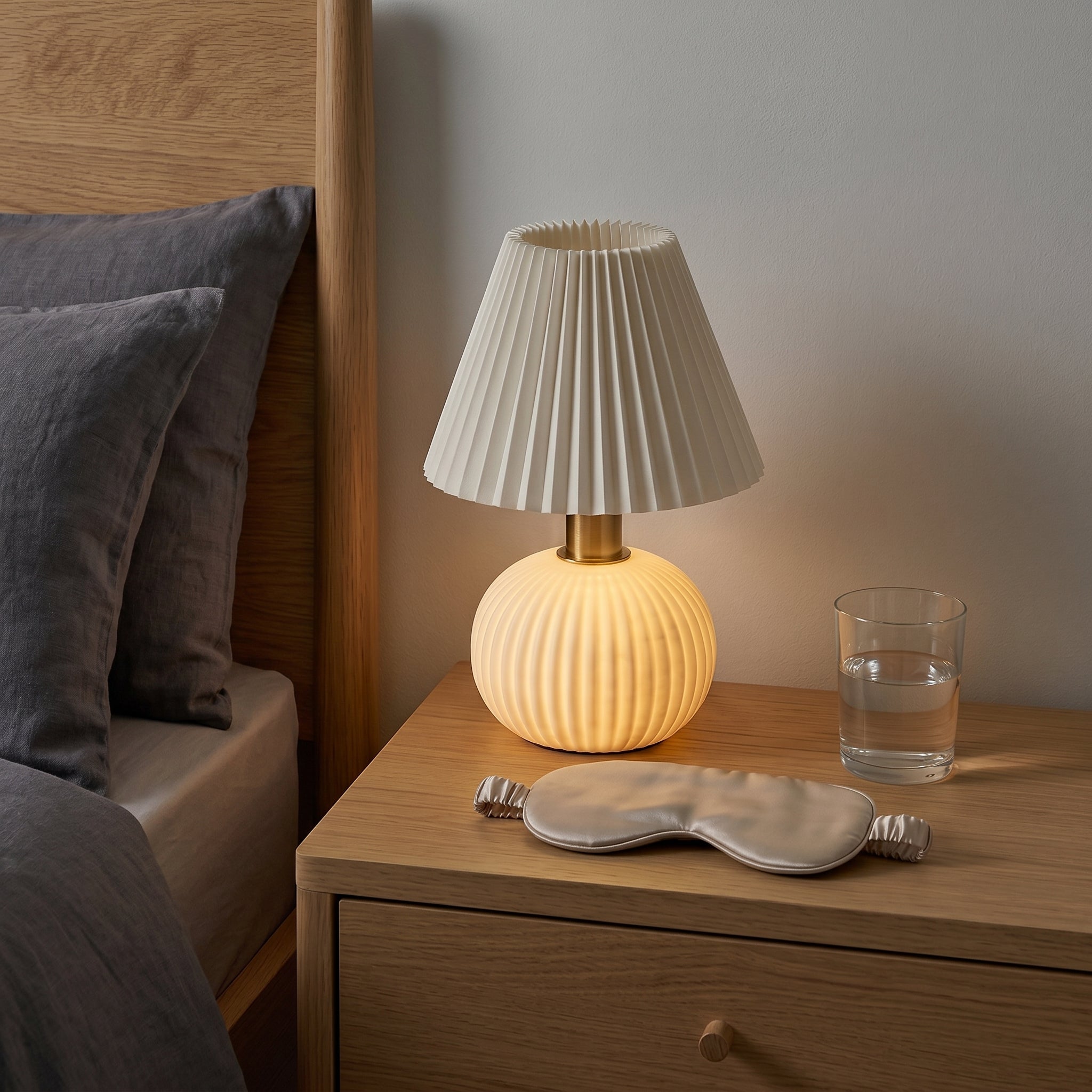 Pleated Ceramic Table Lamp