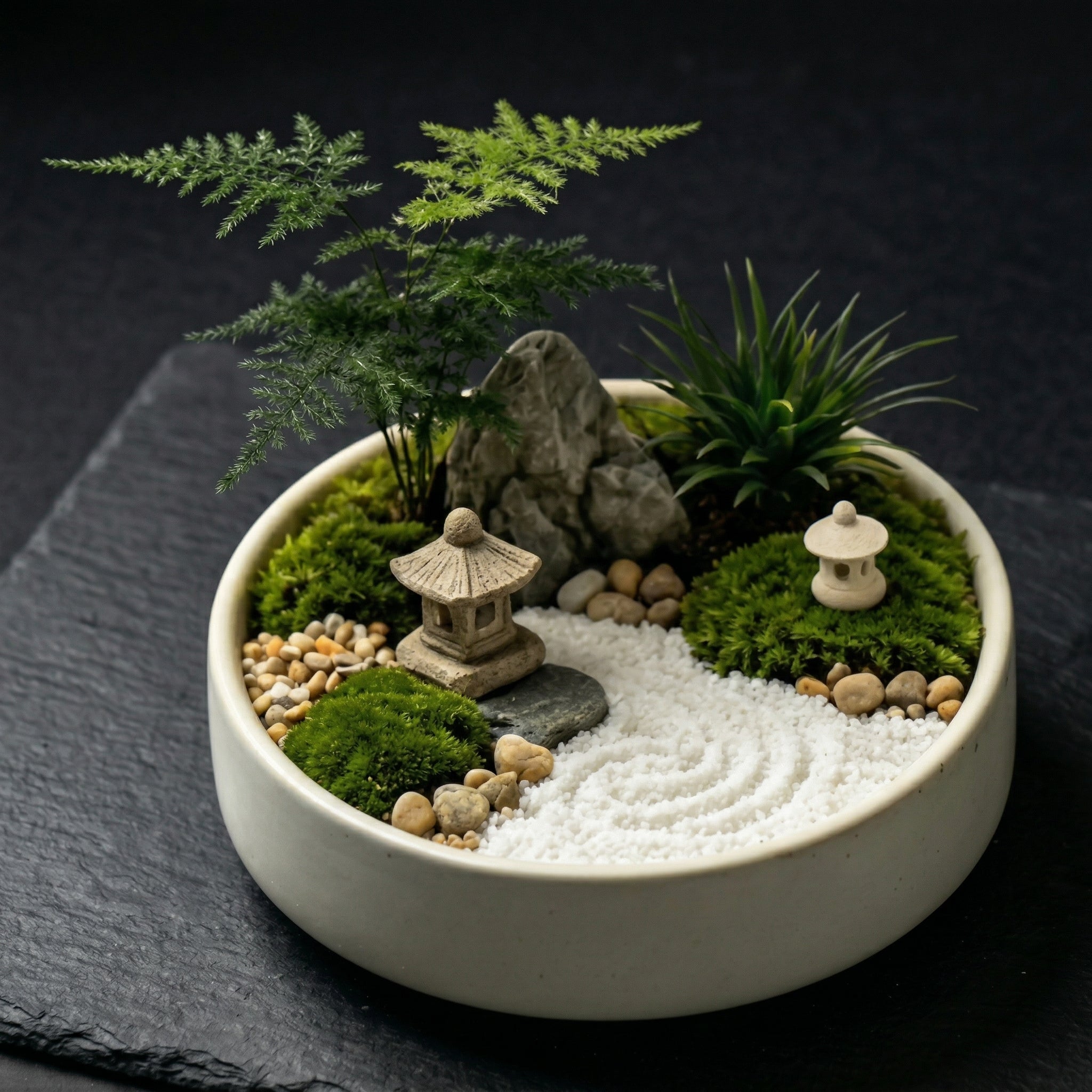Zen-Inspired Moss Micro Landscape Planter