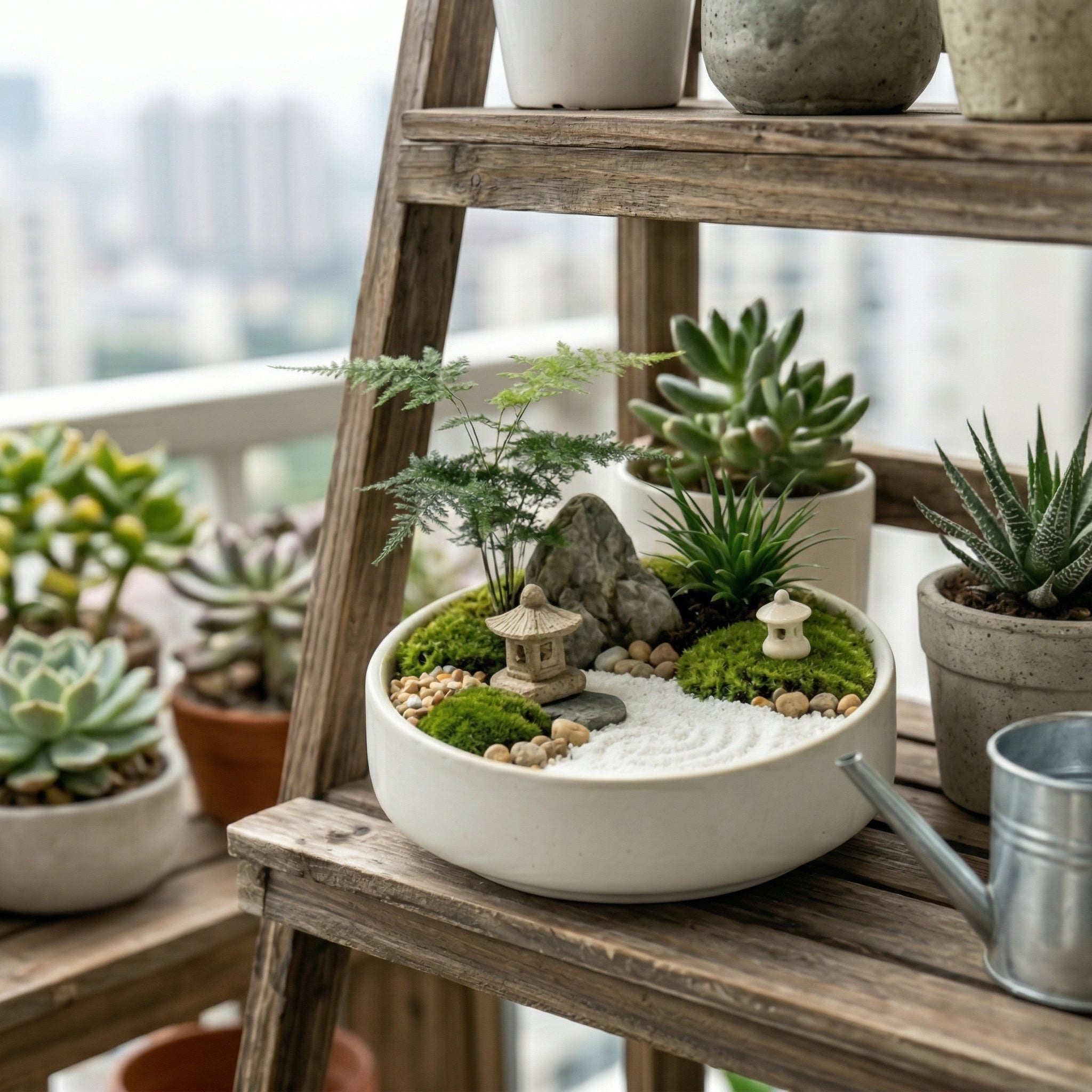 Zen-Inspired Moss Micro Landscape Planter