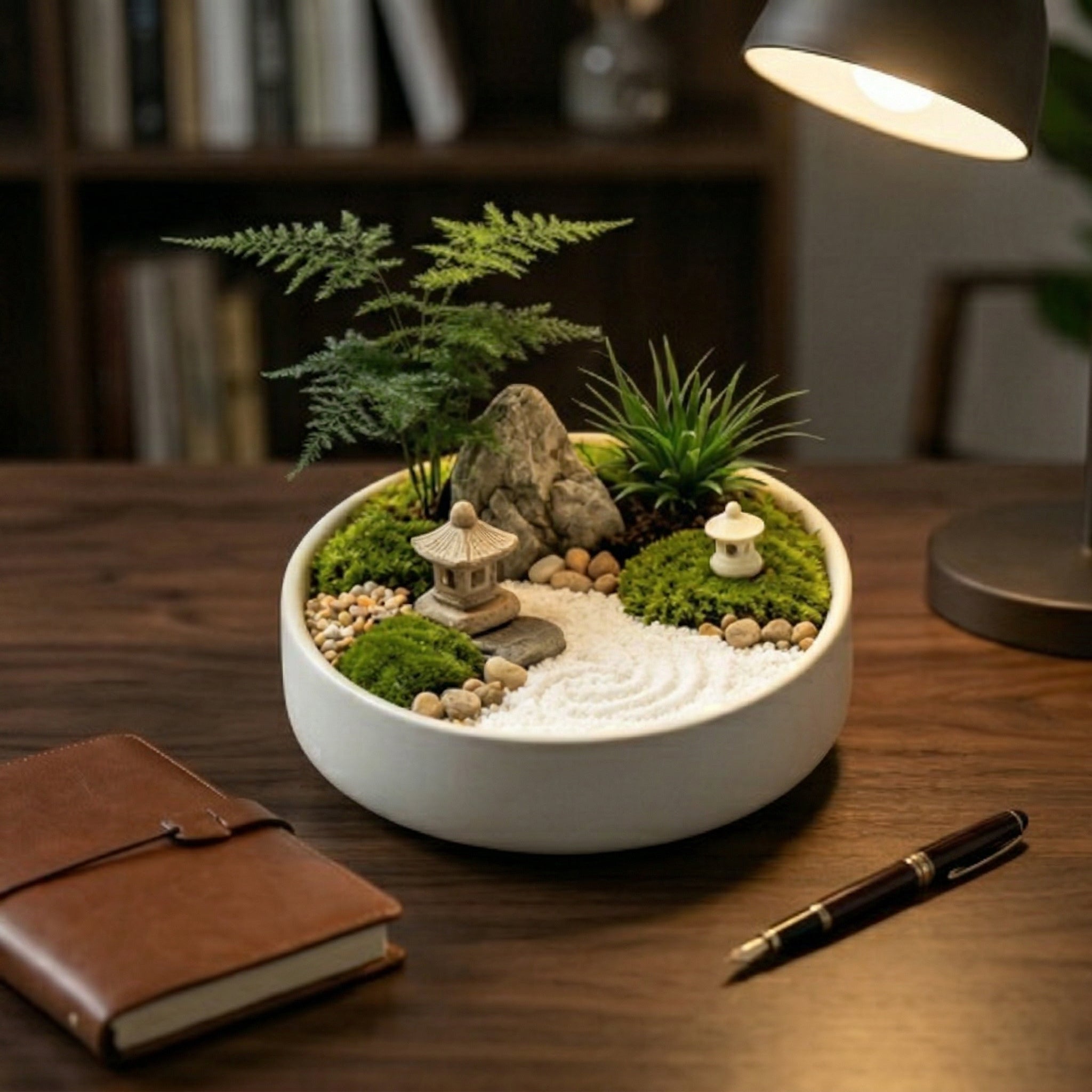 Zen-Inspired Moss Micro Landscape Planter