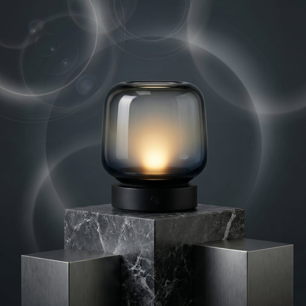 Smoked Glass Ambient Table Lamp