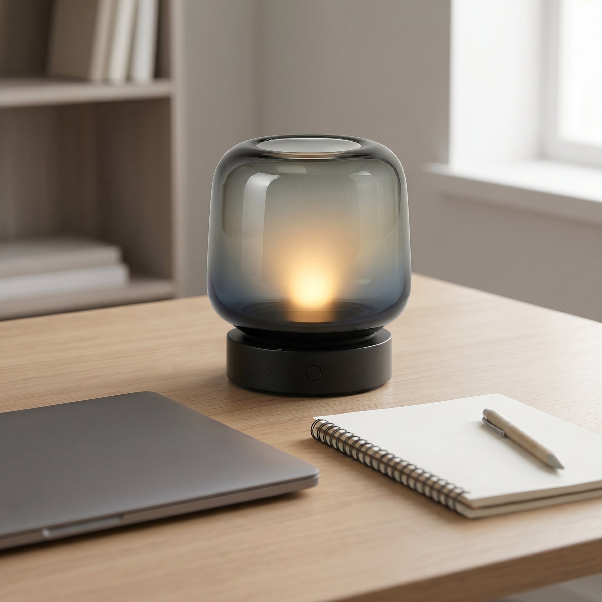 Smoked Glass Ambient Table Lamp