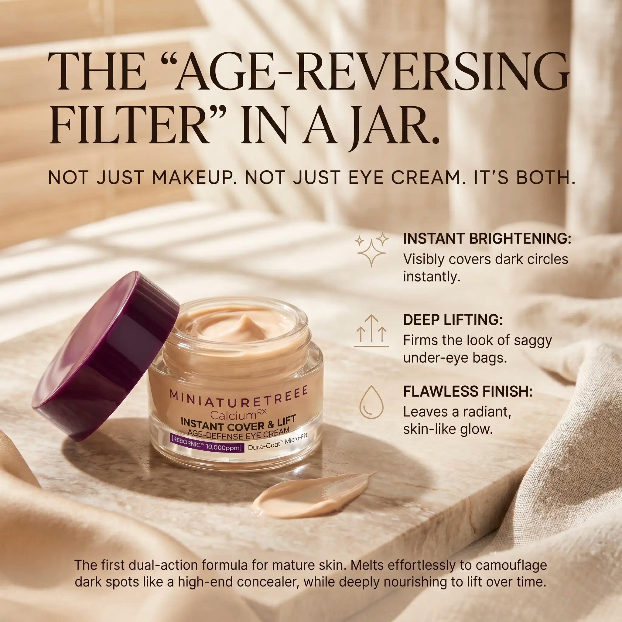 Miniaturetreee™ Calcium RX Age-Defense Eye Cream - Zero-Crease Flawless Camouflage & Long-Term Firming Radiance | Last Day Claim 90% OFF 🔥