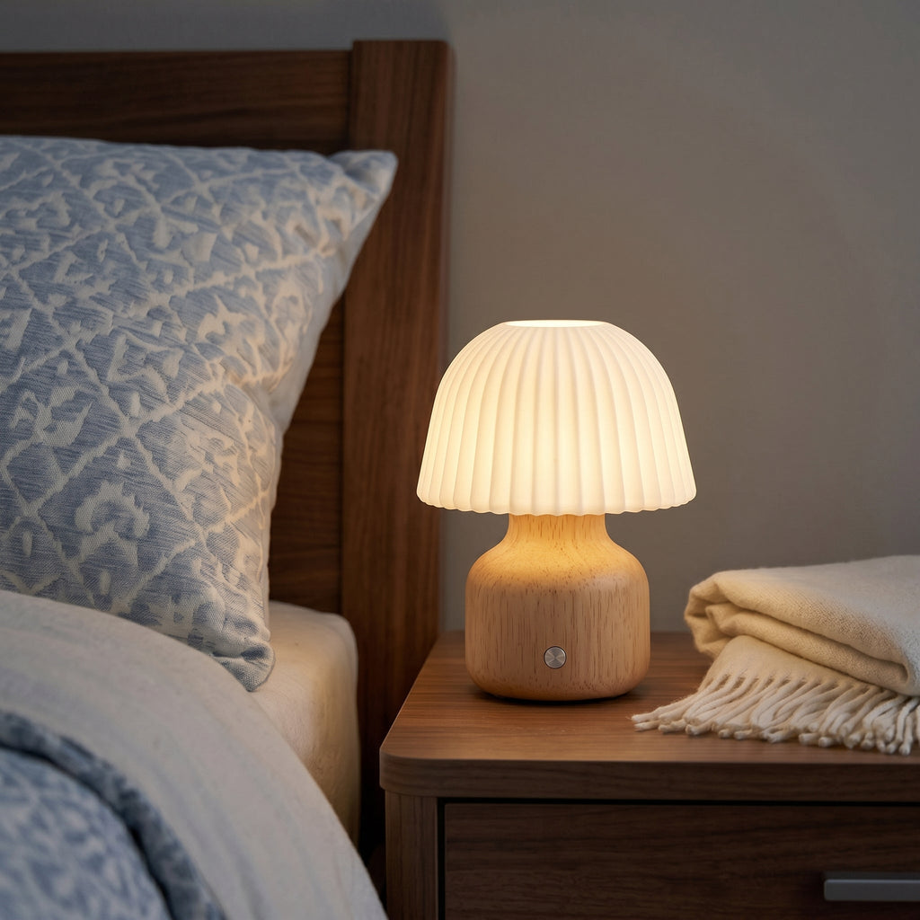 Pleated Mushroom Table Lamp