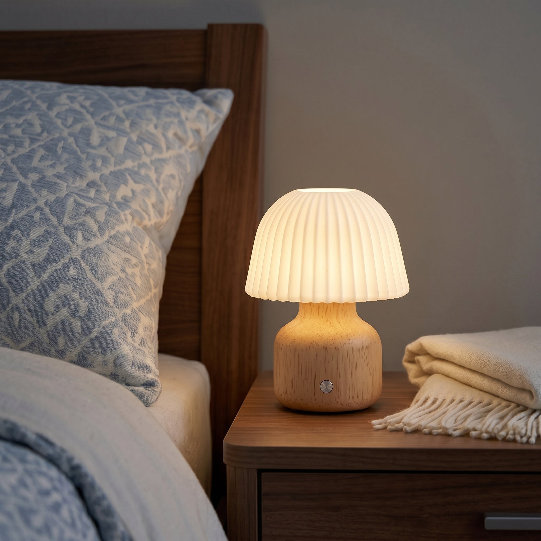 Pleated Mushroom Table Lamp