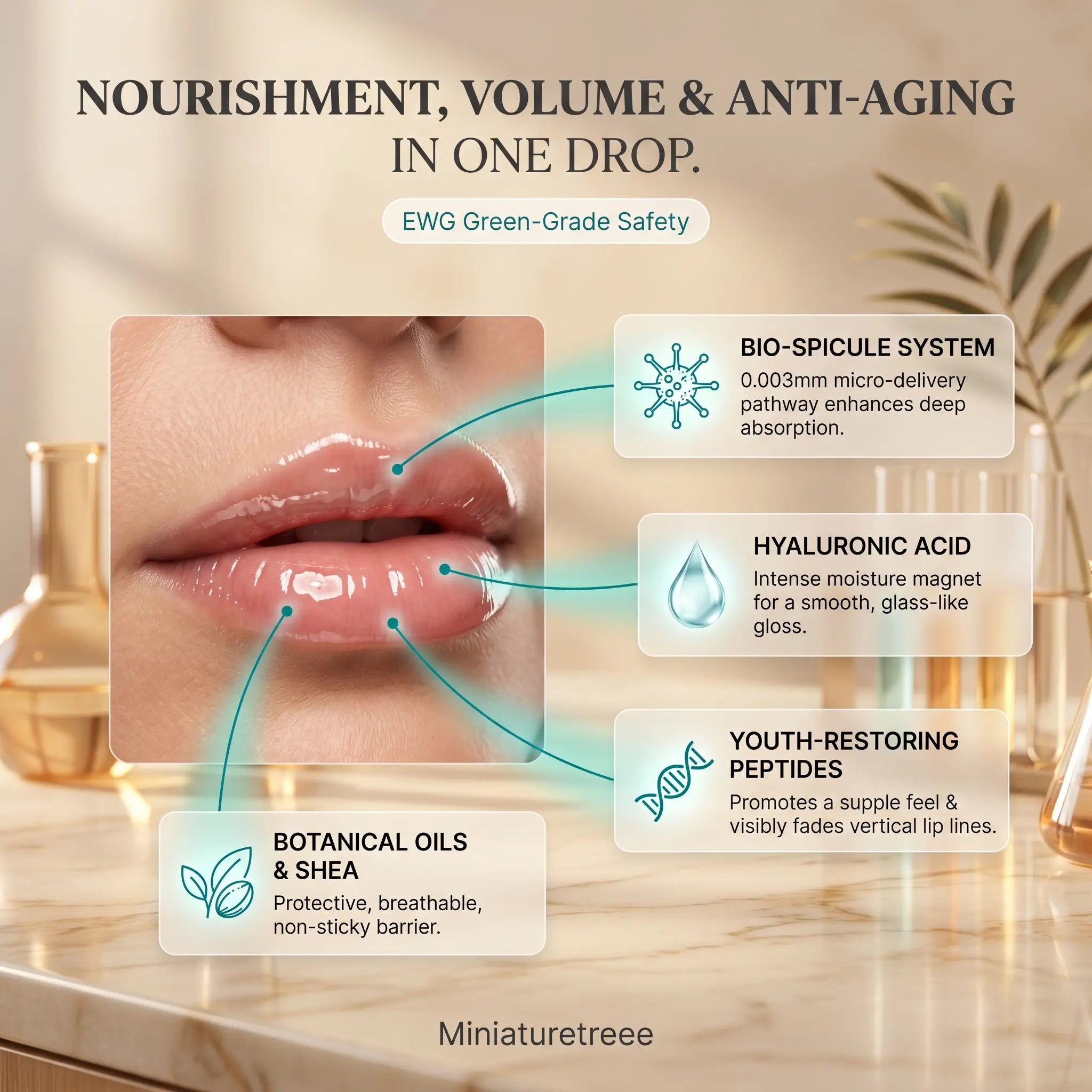 Miniaturetreee™ Bio-Spicule Plumping Lip Serum - Instant Natural Plump & 24/7 Glass-Like Hydration | Claim 90% OFF Today🔥