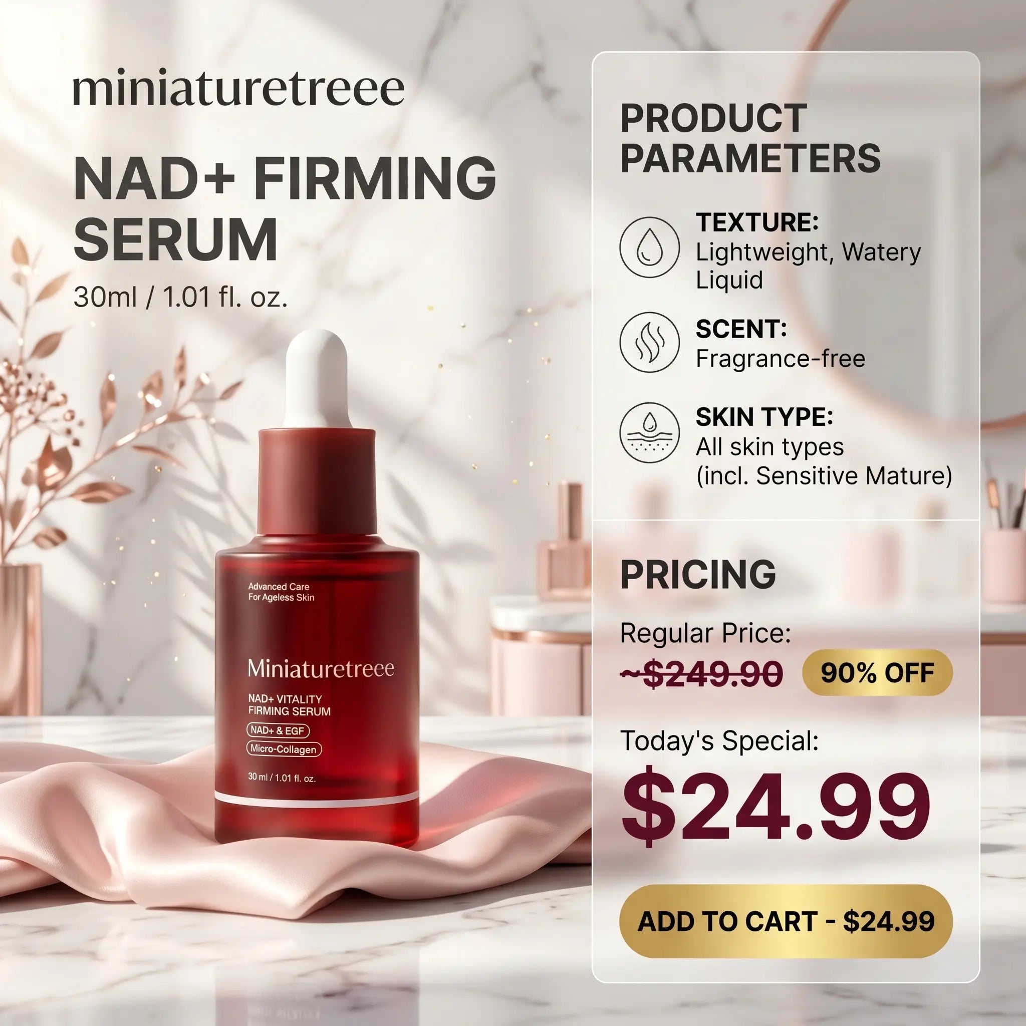 Miniaturetreee™ NAD+ Vitality Firming Serum - Visibly Smooths & Deeply Hydrates for a Radiant Glow | Claim 90% OFF🔥