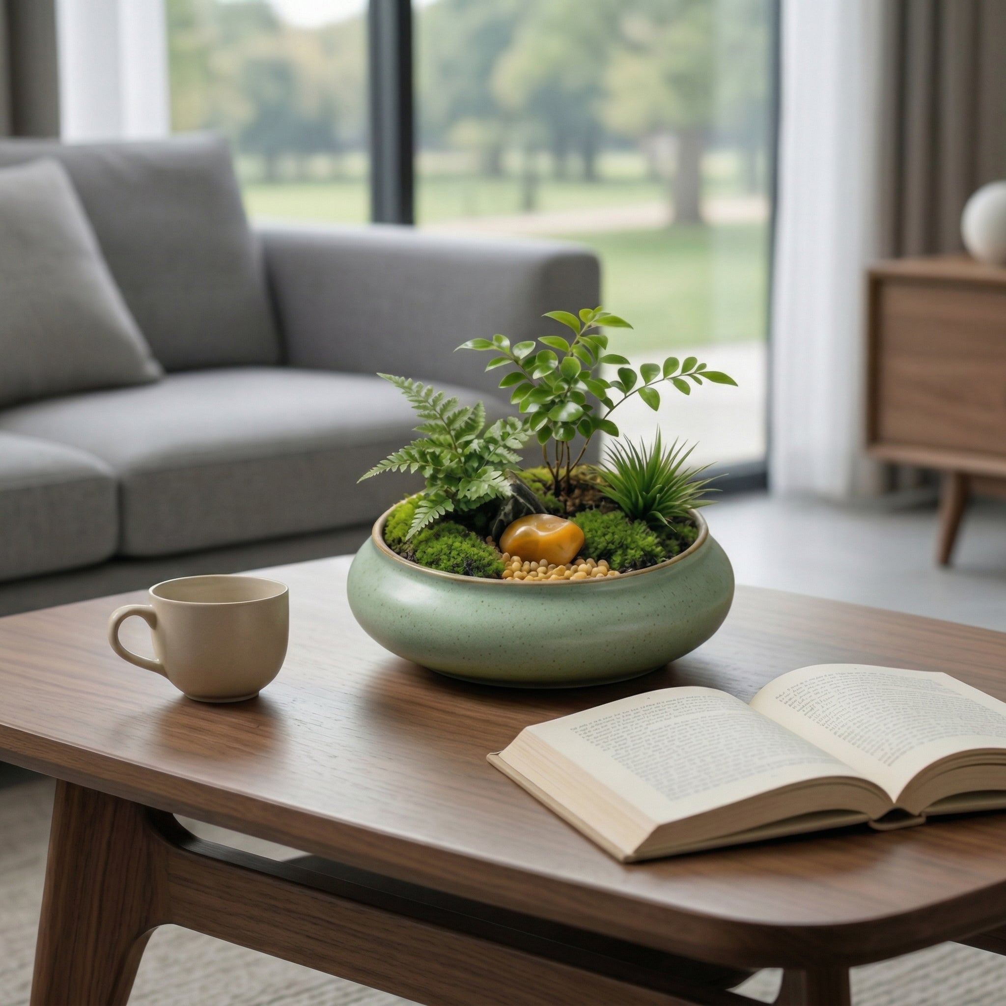 Natural Moss Micro Landscape Ceramic Planter