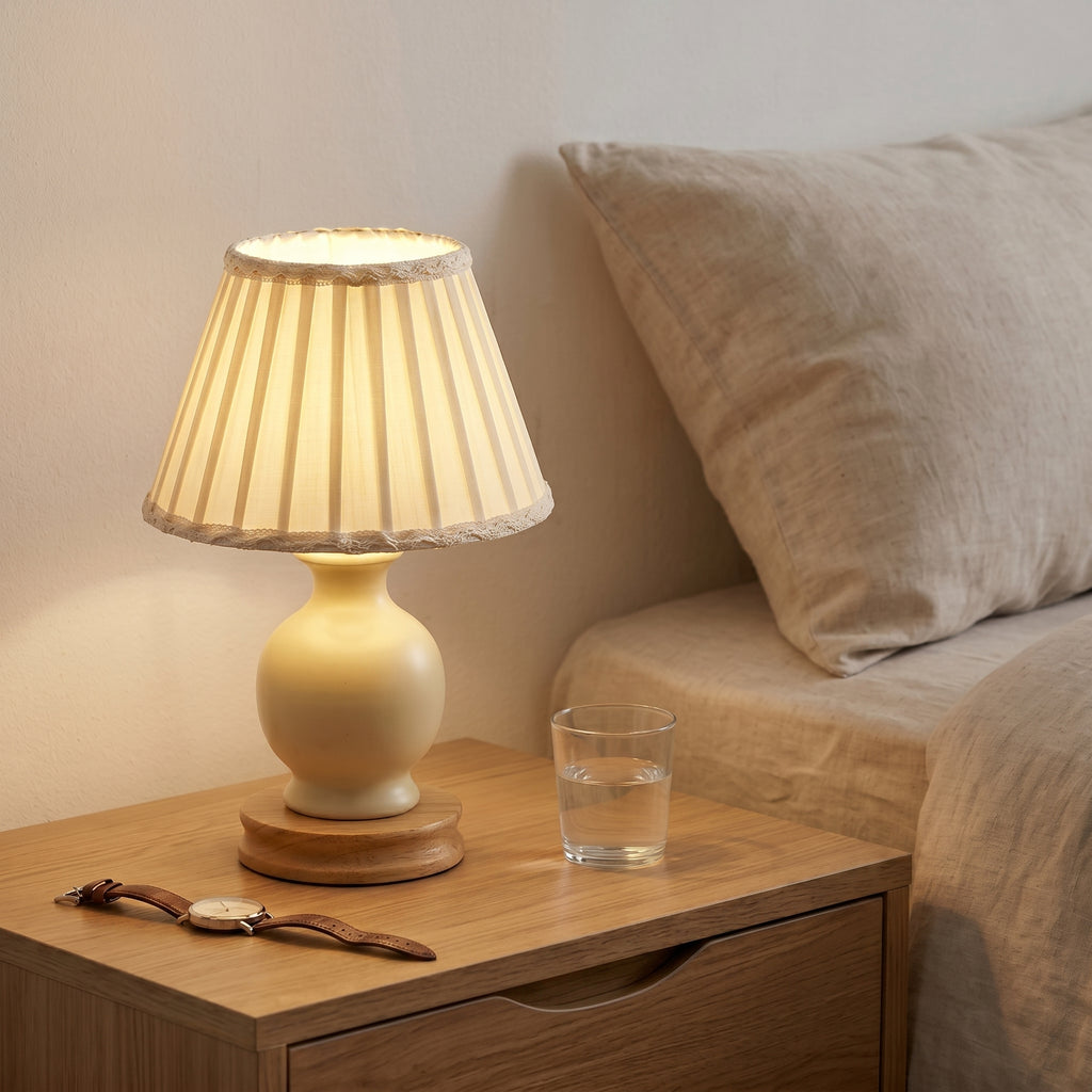 Vintage-Inspired Pleated Table Lamp