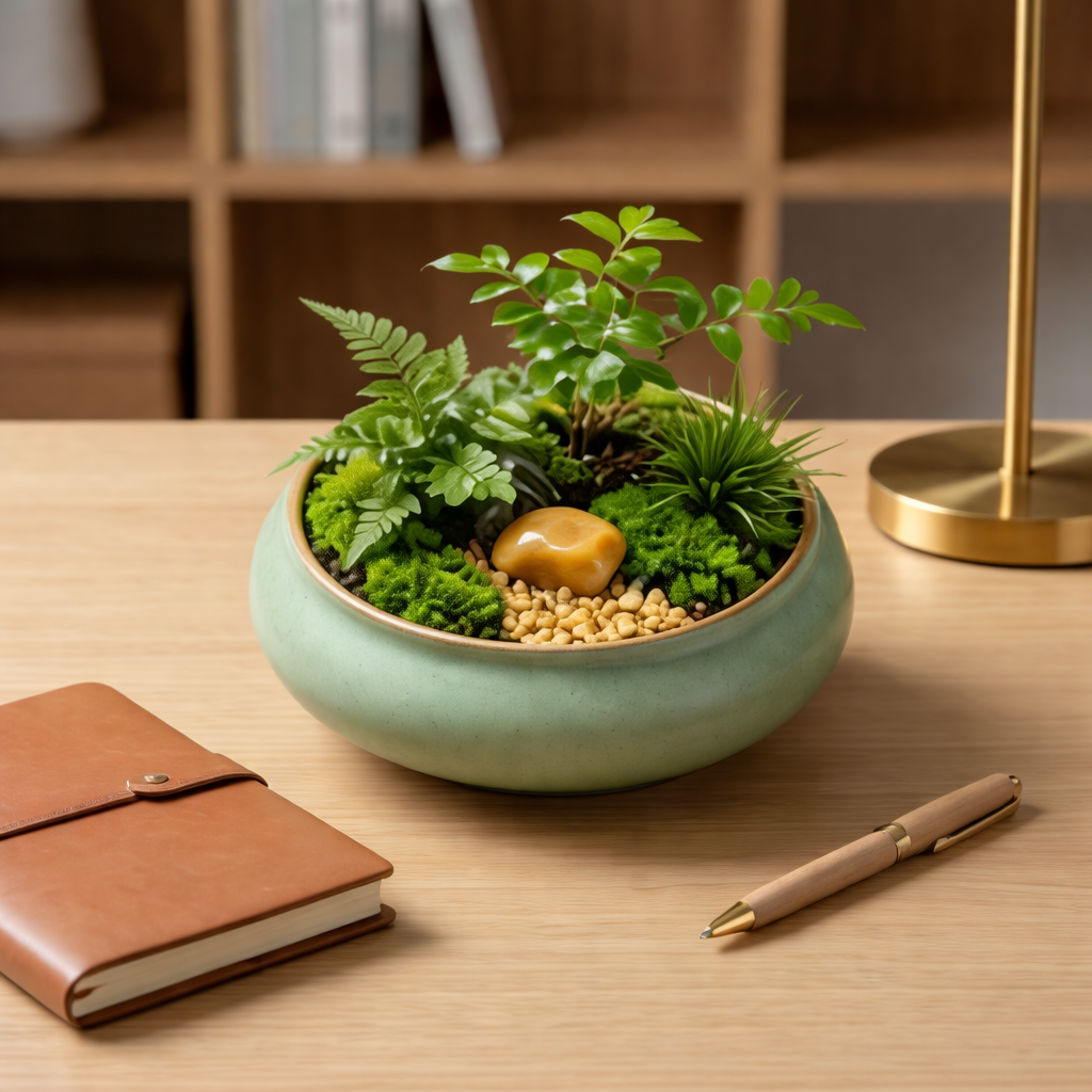 Natural Moss Micro Landscape Ceramic Planter