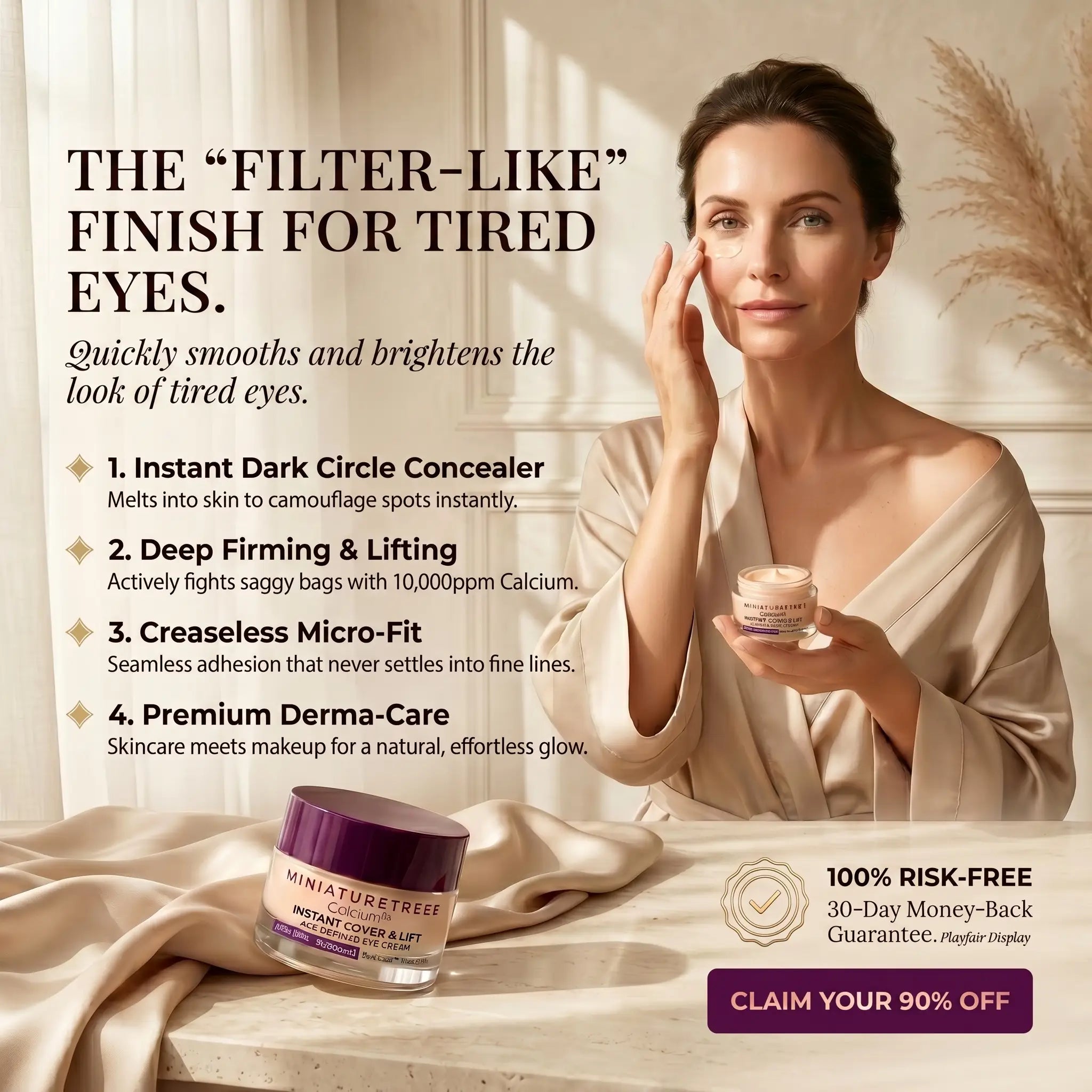 Miniaturetreee™ Calcium RX Age-Defense Eye Cream - Zero-Crease Flawless Camouflage & Long-Term Firming Radiance | Last Day Claim 90% OFF 🔥
